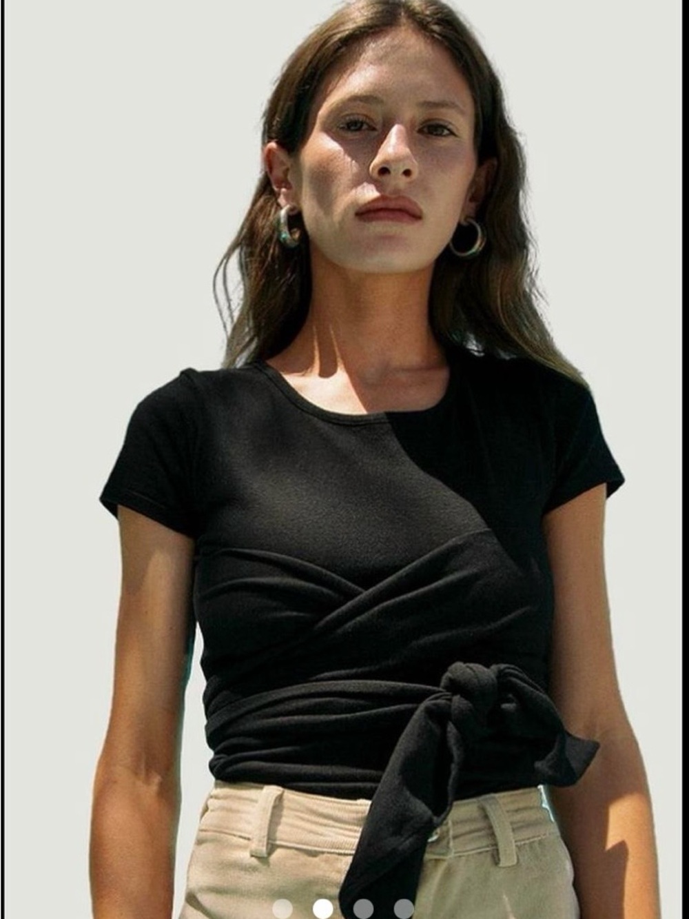 The Line by K Black Jeanne Wrap tee size S